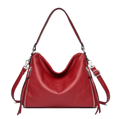 Natural Genuine Leather Handbags Women's Bag High Quality Soft Real Cowhide Women Shoulder Bag Large Casual Female Messenger Sac