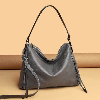 Natural Genuine Leather Handbags Women's Bag High Quality Soft Real Cowhide Women Shoulder Bag Large Casual Female Messenger Sac