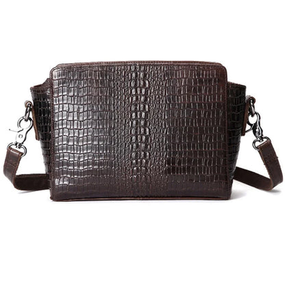 Natural Skin Women Tote Handbag Messenger Fashion Crocodile Style Famous Brand Genuine Leather Ladies Crossbody Shoulder Bag