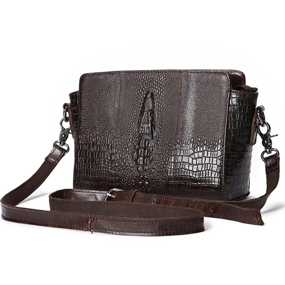Natural Skin Women Tote Handbag Messenger Fashion Crocodile Style Famous Brand Genuine Leather Ladies Crossbody Shoulder Bag