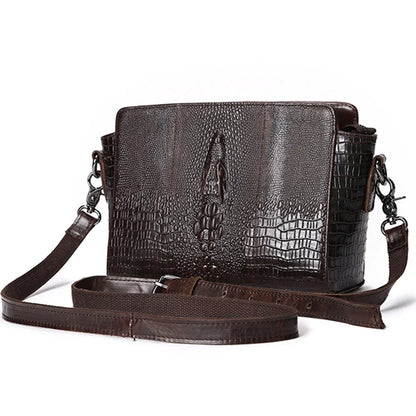 Natural Skin Women Tote Handbag Messenger Fashion Crocodile Style Famous Brand Genuine Leather Ladies Crossbody Shoulder Bag