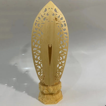 Natural Solid Wood Ksitigarbha Bodhisattva Statue Chinese Buddha Statues Home Room Office Feng Shui DecorationFigure Statue 11in