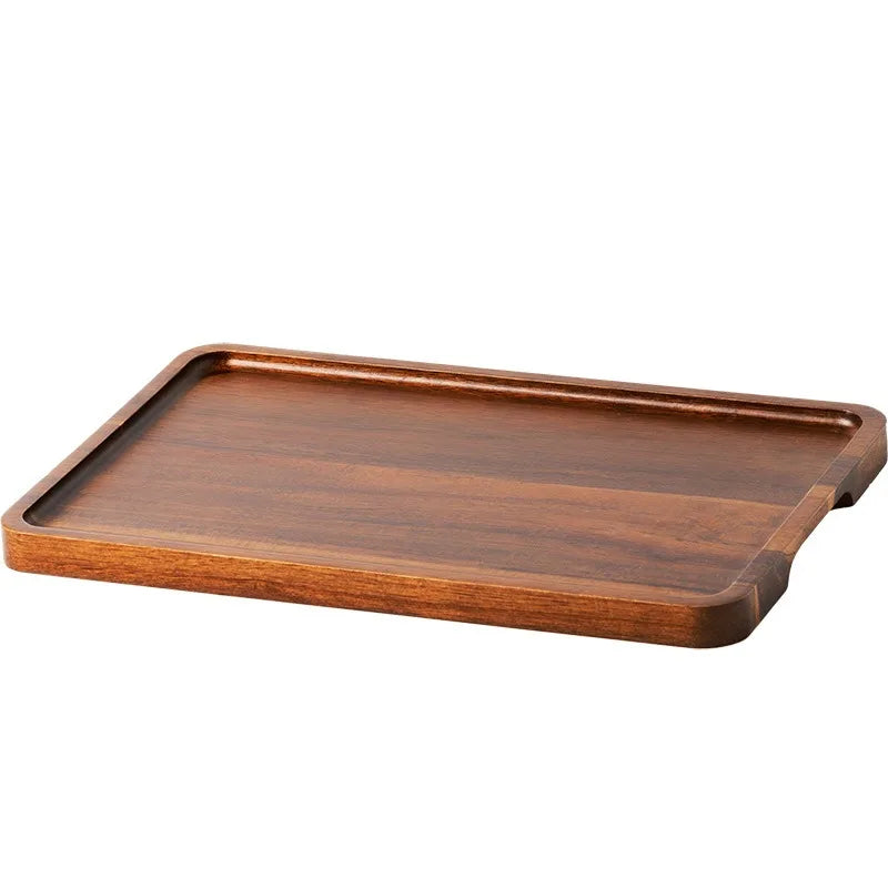 Natural Wooden Rectangular Plate for Fruit and Snacks, Food Storage Trays, Hotel and Home Serving Tray, Decorative Supplies