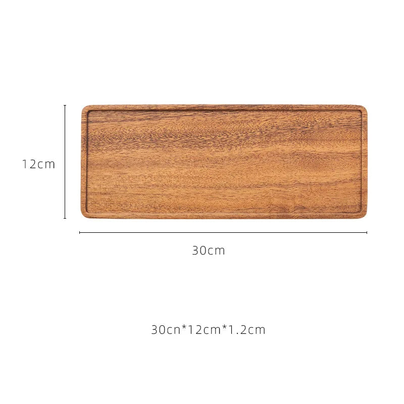 Natural Wooden Rectangular Plate for Fruit and Snacks, Food Storage Trays, Hotel and Home Serving Tray, Decorative Supplies