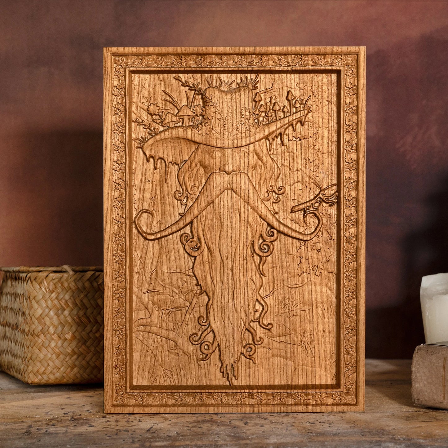 Natural ash wood brown robe Radagast forest elf magician wood carving art wall decoration creative wood products decoration