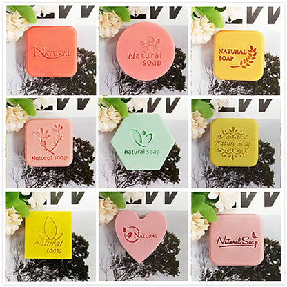 Natural  soap English letter pattern Acrylic seal hand made soap with handle Soap soap seal