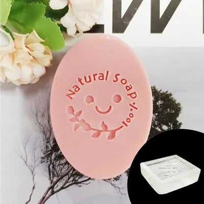Natural  soap English letter pattern Acrylic seal hand made soap with handle Soap soap seal
