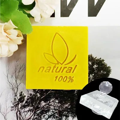 Natural  soap English letter pattern Acrylic seal hand made soap with handle Soap soap seal