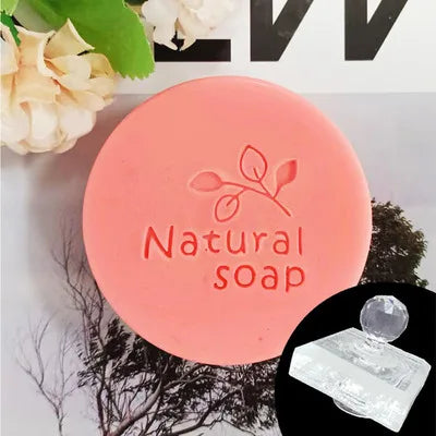 Natural  soap English letter pattern Acrylic seal hand made soap with handle Soap soap seal