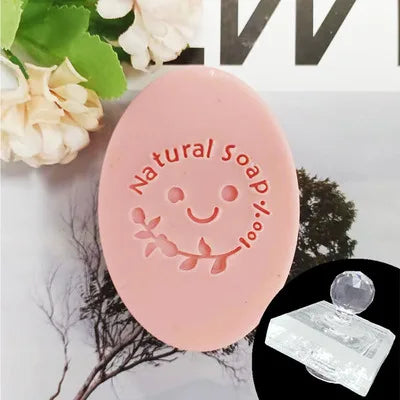 Natural  soap English letter pattern Acrylic seal hand made soap with handle Soap soap seal