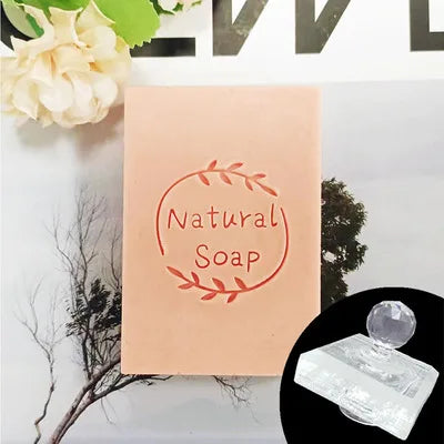 Natural  soap English letter pattern Acrylic seal hand made soap with handle Soap soap seal