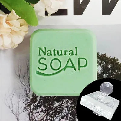 Natural  soap English letter pattern Acrylic seal hand made soap with handle Soap soap seal