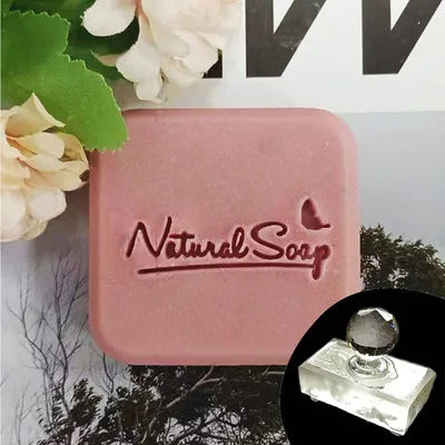 Natural  soap English letter pattern Acrylic seal hand made soap with handle Soap soap seal
