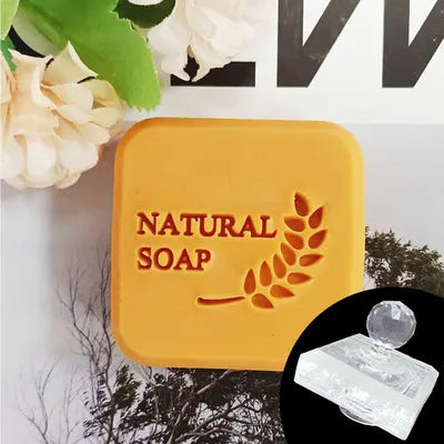 Natural  soap English letter pattern Acrylic seal hand made soap with handle Soap soap seal