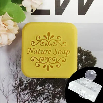 Natural  soap English letter pattern Acrylic seal hand made soap with handle Soap soap seal