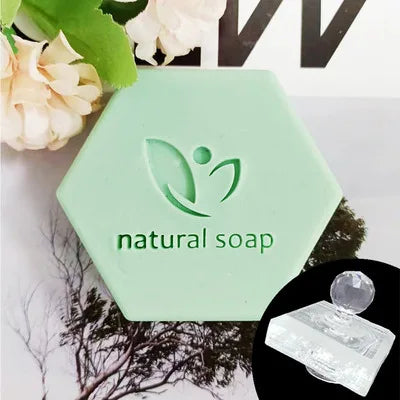 Natural  soap English letter pattern Acrylic seal hand made soap with handle Soap soap seal