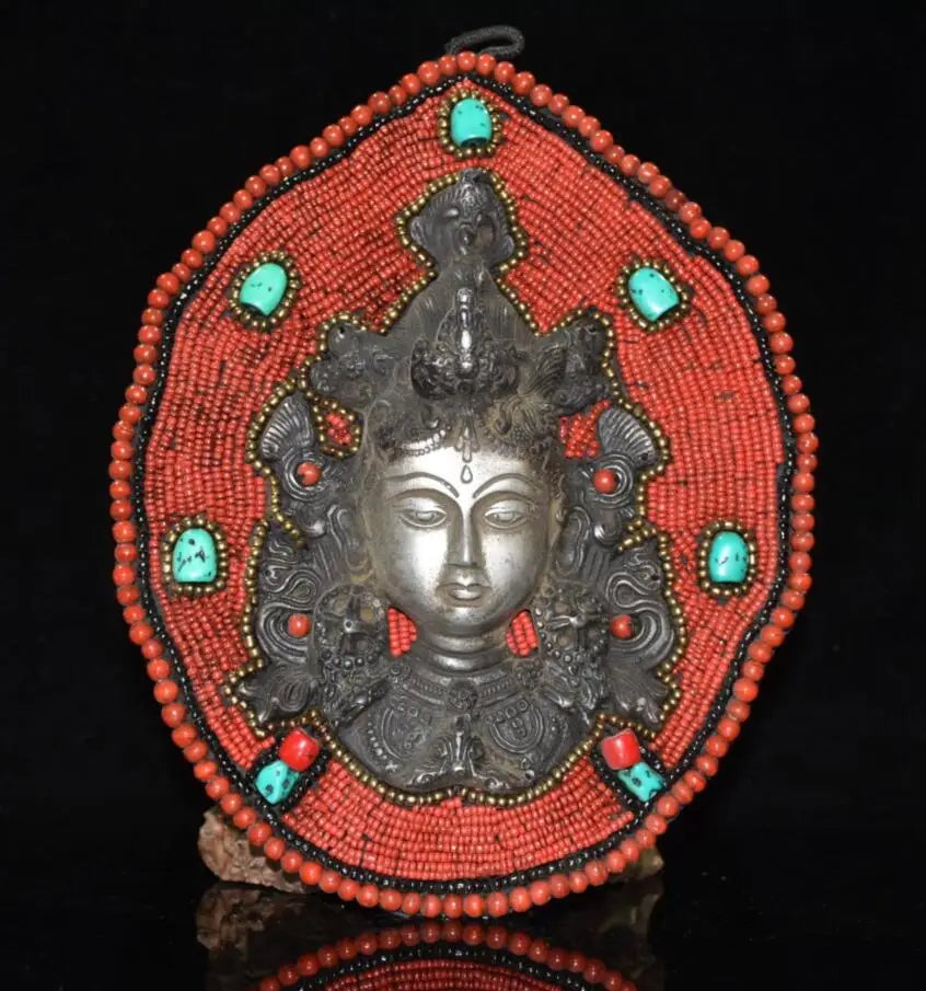 Nepal Buddha beads mosaic Buddha head Hang crafts statue