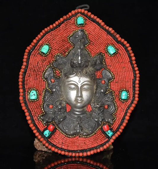 Nepal Buddha beads mosaic Buddha head Hang crafts statue