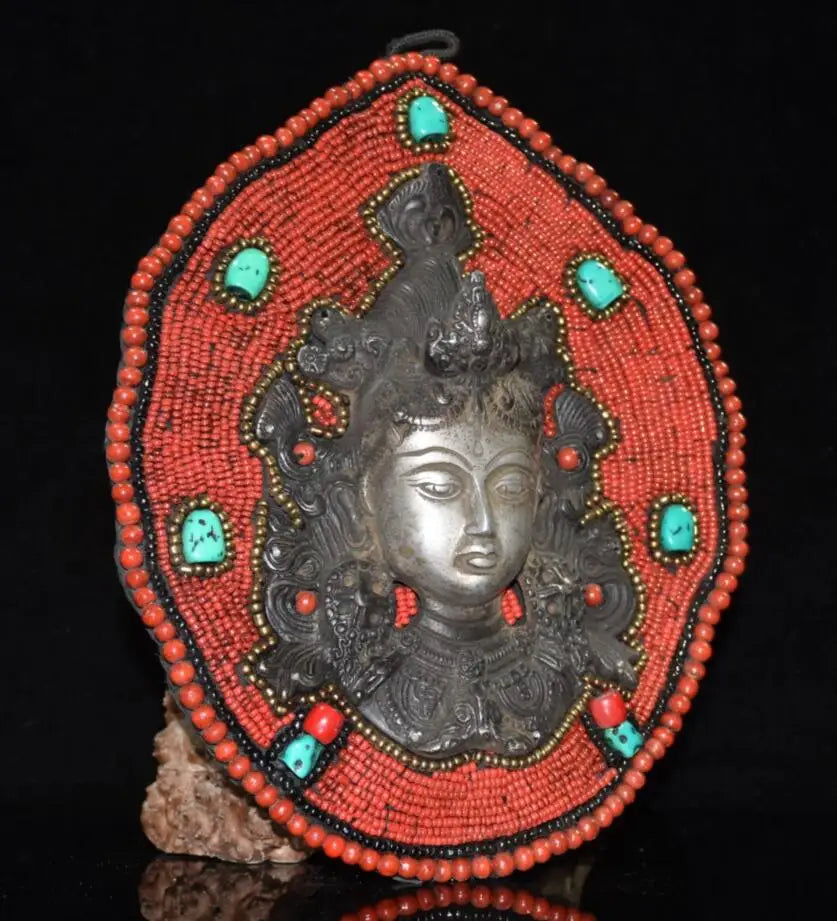 Nepal Buddha beads mosaic Buddha head Hang crafts statue