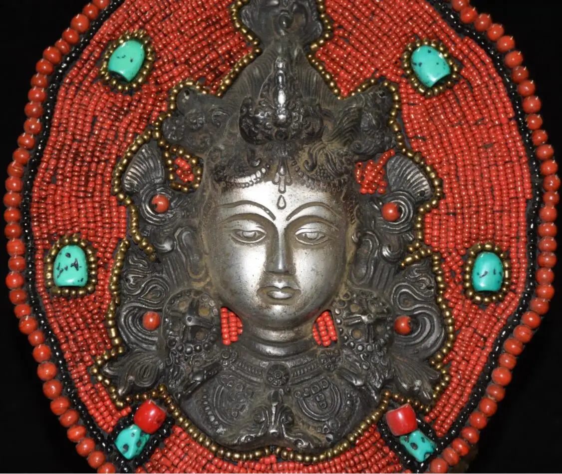 Nepal Buddha beads mosaic Buddha head Hang crafts statue