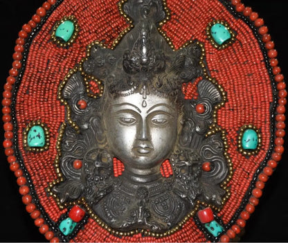 Nepal Buddha beads mosaic Buddha head Hang crafts statue