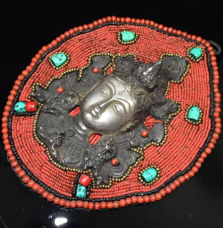 Nepal Buddha beads mosaic Buddha head Hang crafts statue