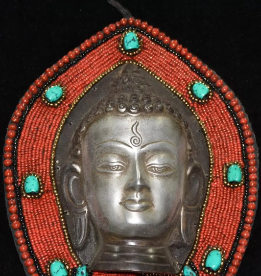 Nepal Buddha beads mosaic Sakyamuni Buddha head Hang crafts statue