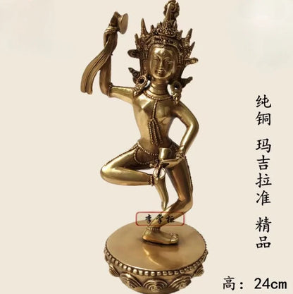 Nepalese Tibetan Brass Ma Chik Lap Dron Buddha Mother Statue