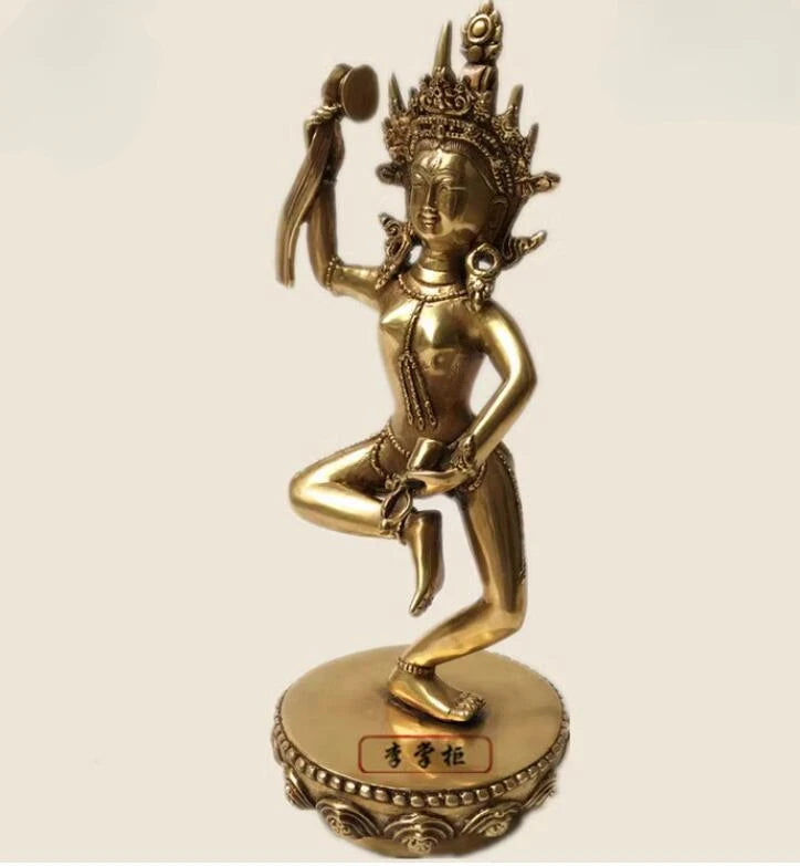 Nepalese Tibetan Brass Ma Chik Lap Dron Buddha Mother Statue
