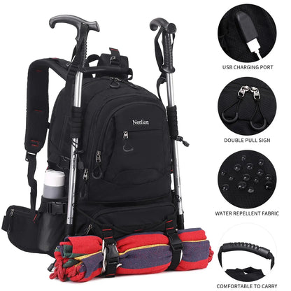 Nerlion 40L Hiking Backpack Travel Backpack for Men Women Camping Waterproof Outdoor Hiking Daypack Lightweight Backpack