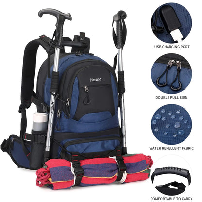 Nerlion 40L Hiking Backpack Travel Backpack for Men Women Camping Waterproof Outdoor Hiking Daypack Lightweight Backpack