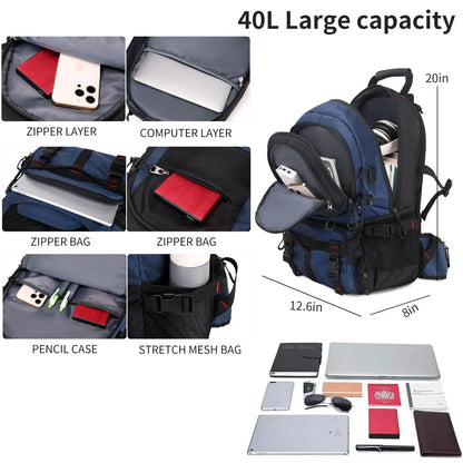 Nerlion 40L Hiking Backpack Travel Backpack for Men Women Camping Waterproof Outdoor Hiking Daypack Lightweight Backpack