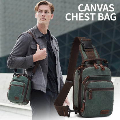Nerlion Sling Backpack Chest Sling Bag for Men Waxed Canvas Crossbody Bag Water Resistant Shoulder Bag Casual Daypack