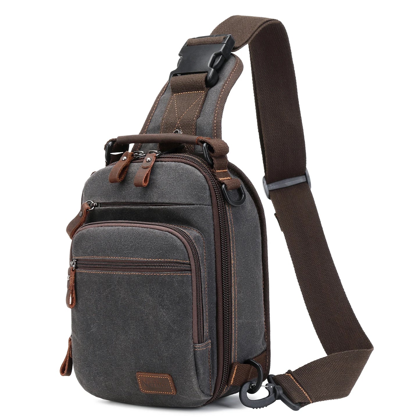 Nerlion Sling Backpack Chest Sling Bag for Men Waxed Canvas Crossbody Bag Water Resistant Shoulder Bag Casual Daypack