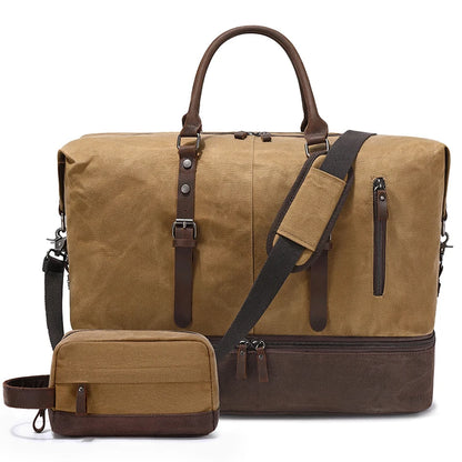 Nerlion Weekender Bag Large Overnight Bag for Men Women with Shoe Compartment Canvas Carry on Luggage Bag Travel Duffel Bag