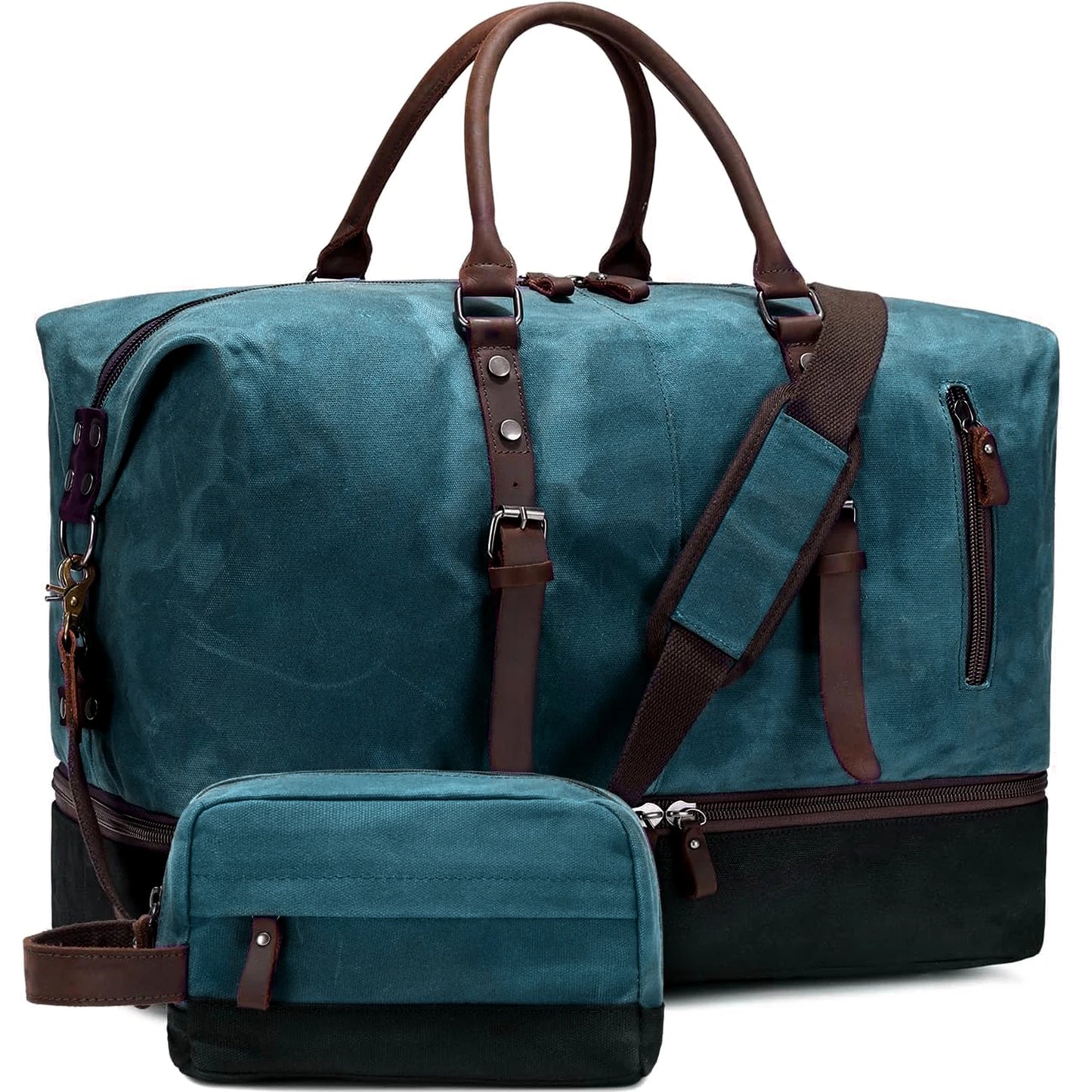 Nerlion Weekender Bag Large Overnight Bag for Men Women with Shoe Compartment Canvas Carry on Luggage Bag Travel Duffel Bag