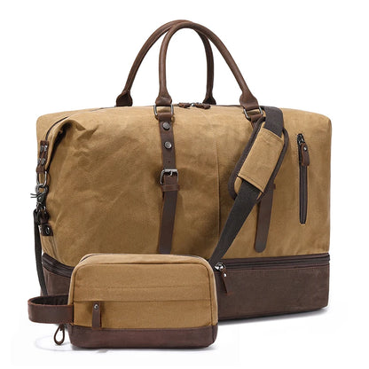 Nerlion Weekender Bag Large Overnight Bag for Men Women with Shoe Compartment Canvas Carry on Luggage Bag Travel Duffel Bag