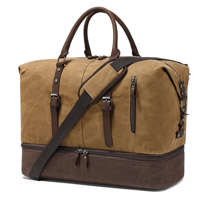 Nerlion Weekender Bag Large Overnight Bag for Men Women with Shoe Compartment Canvas Carry on Luggage Bag Travel Duffel Bag