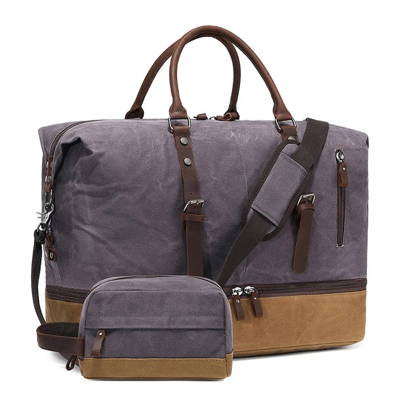 Nerlion Weekender Bag Large Overnight Bag for Men Women with Shoe Compartment Canvas Carry on Luggage Bag Travel Duffel Bag