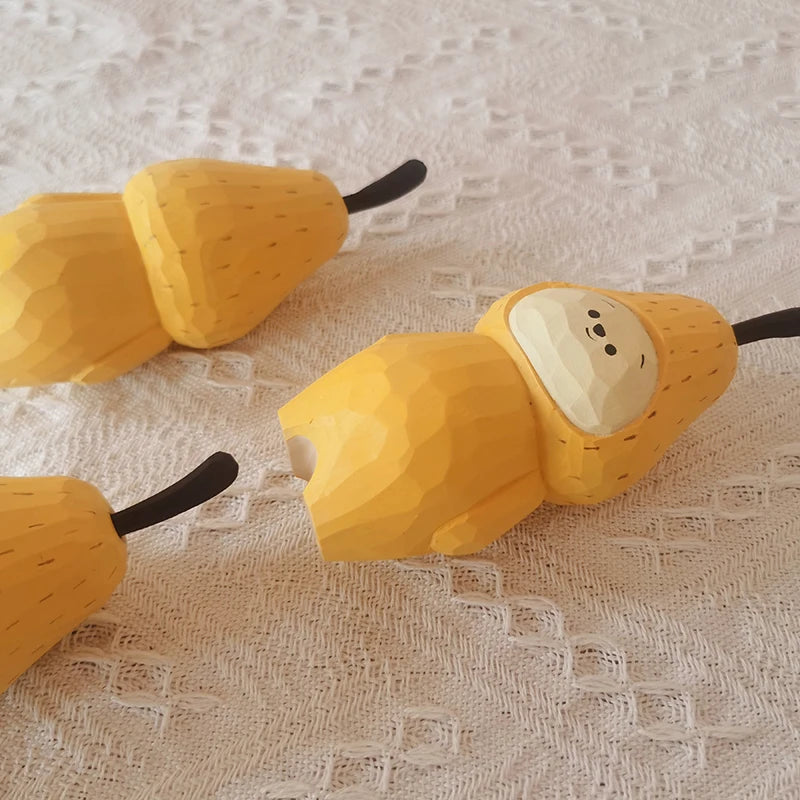 Never Divide Pears, Always Alone, Pure Handmade Woodcarving Decoration Commemorative Birthday and Valentine's Day Gift