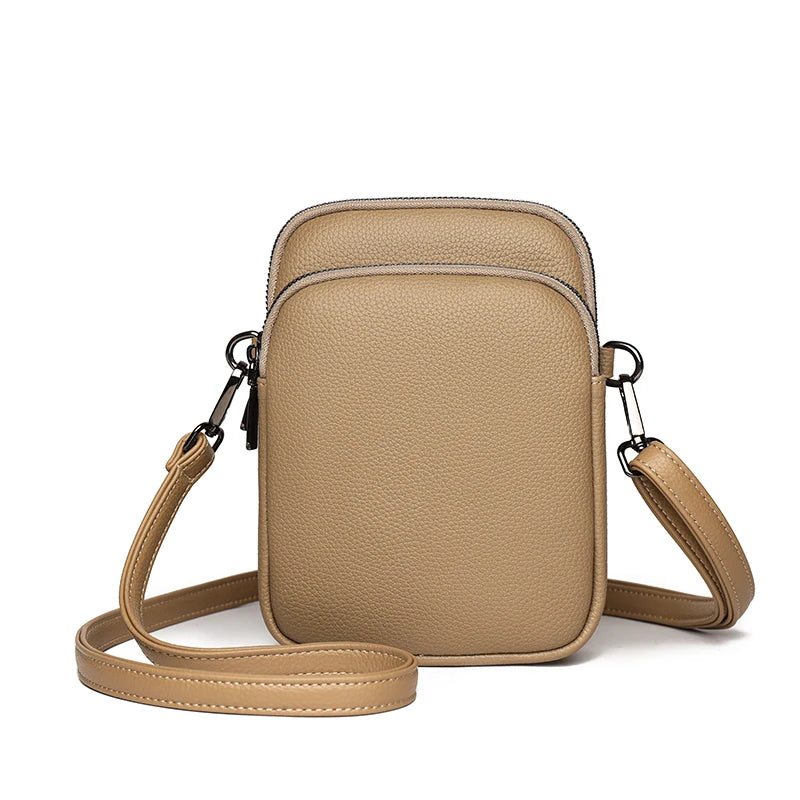New 100% Genuine cowhide Women's Leather Mobile Phone Bag Crossbody Bags For Women Bag Designer Crossbody Bag Messenger Bags Sac
