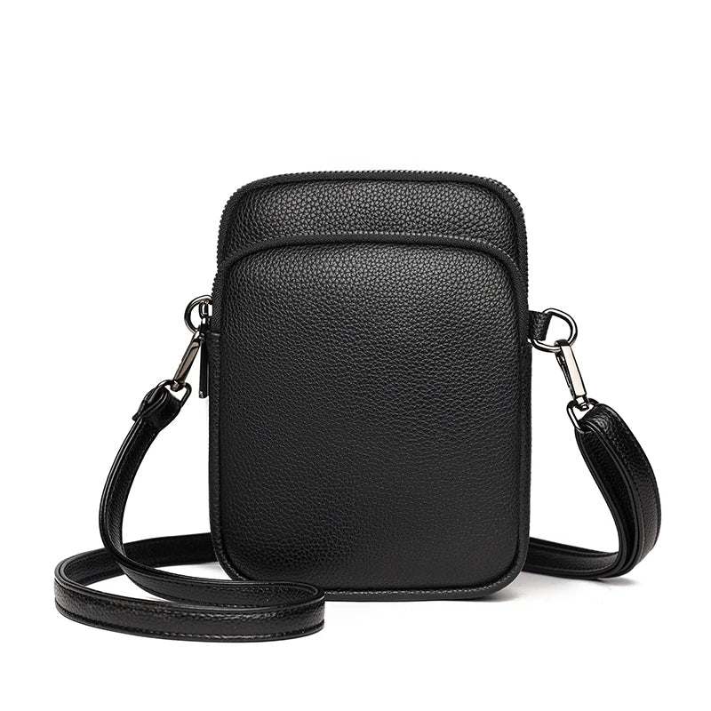 New 100% Genuine cowhide Women's Leather Mobile Phone Bag Crossbody Bags For Women Bag Designer Crossbody Bag Messenger Bags Sac