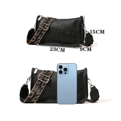 New 100% Top Layer Cowhide Shoulder Bag Luxurious Women's Designer Brand Crossbody Bags 2024 Three Color Playable Carrying Bag