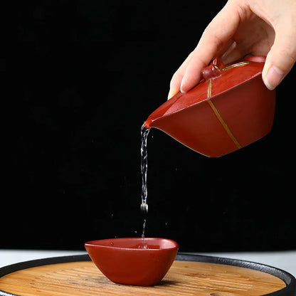 New 120,l Purple Clay Teapot 100ml Yixing Porcelain Kung Fu Tea Pot Set Teapots Chinese Handmade Zisha Ceramic Sets Kettle