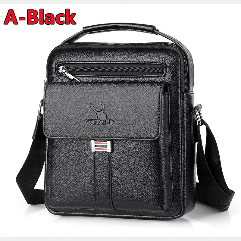 New 2 Styles Large-capacity Shoulder Leather Men's Messenger Business Commuter Handbag Waterproof Wear-resistant Bags