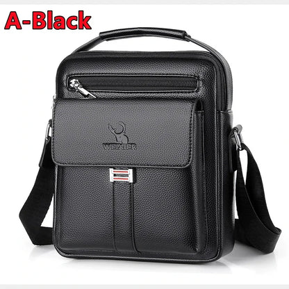 New 2 Styles Large-capacity Shoulder Leather Men's Messenger Business Commuter Handbag Waterproof Wear-resistant Bags