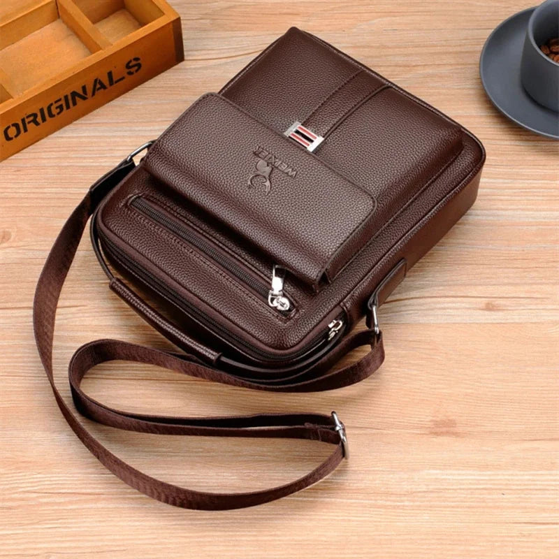 New 2 Styles Large-capacity Shoulder Leather Men's Messenger Business Commuter Handbag Waterproof Wear-resistant Bags
