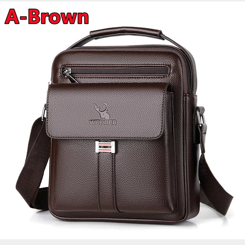 New 2 Styles Large-capacity Shoulder Leather Men's Messenger Business Commuter Handbag Waterproof Wear-resistant Bags