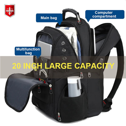 New 20 Inch Laptop Backpacks Man Anti-thief Fashion Men Backpack Waterproof USB Charging Travel Bag Male Mochila High Capacity