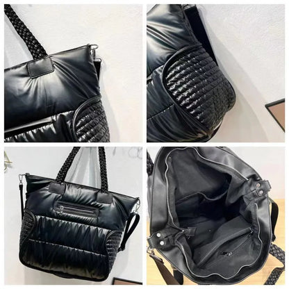 New 2023 Winter space bale Designer HandBag Woman Casual Cotton Bag Down Feather Lady Shoulder Bag sac a mian femme Bolsos Mujer